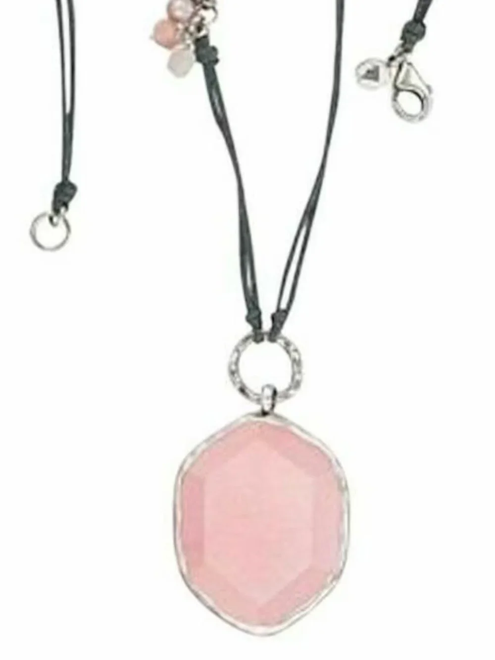 Silpada Sterling Silver-Wrapped Rose Quartz Necklace N2190 - Picture 3 of 4